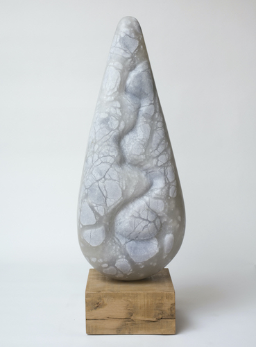 white lilac alabaster abstract sculpture by Jane Hibbert