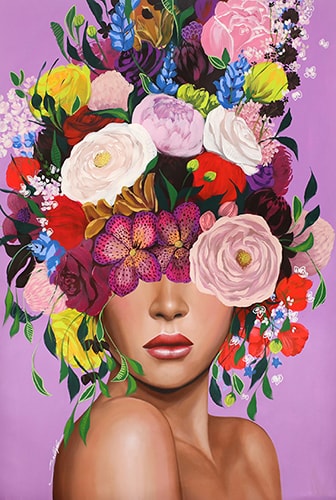 floral portrait of a woman by Sally Khoury