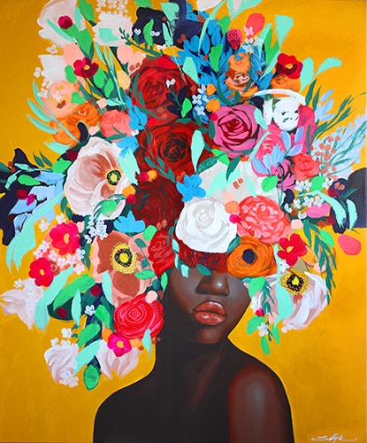 floral portrait of a woman by Sally Khoury