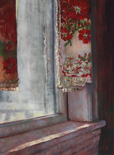 pastel of a window sill by Maryann Mullett