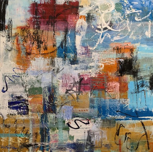 abstract collage and mixed media painting by Robin Maria Pedrero