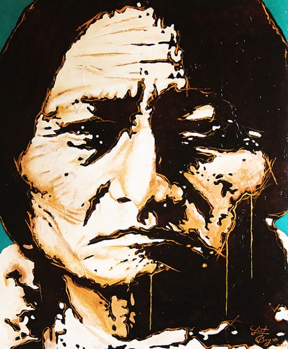 painted portrait of Sitting Bull by Clement Janis