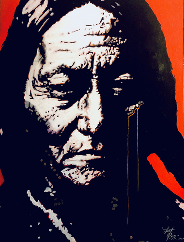 painted portrait of Sitting Bull by Clement Janis