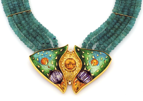 Handmade butterfly necklace by Sydney Scherr