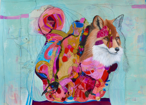 abstract/realistic portrait of a fox by Marti Leroux