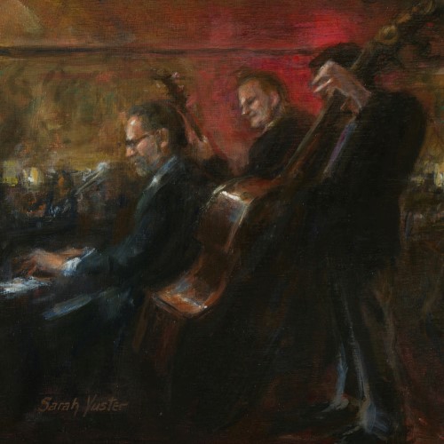 painting of a Jazz trio at the Carlyle by Sarah Yuster