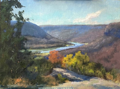 painting of the view from Mushroom Rock by Ann Currey