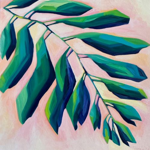 painting of a tropical tree branch by Rhonda DeLand