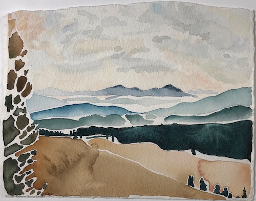 watercolor of the Salmon River by Kristen Dunkelberger