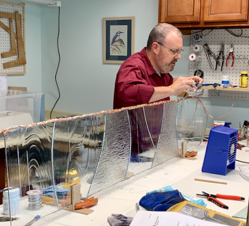 Artist Edd Johannemann in his studio