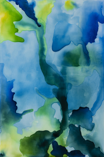 abstract ink and resin painting by Patricia Finley