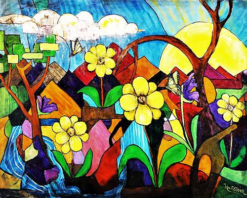 painting of flowers by Michael Hartstein