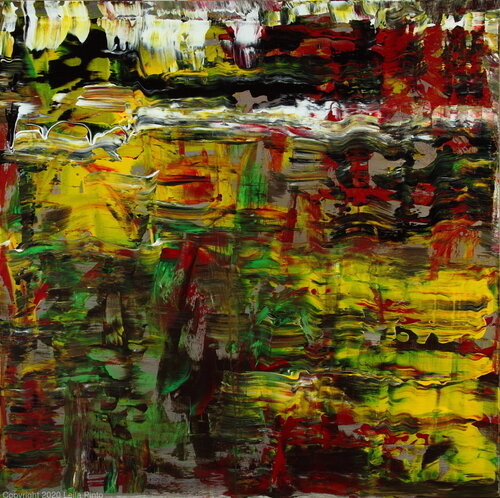 Abstract painting inspired by the Wall Street collapses of 2009