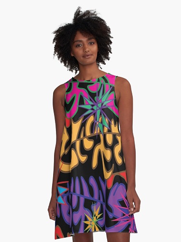 Tunic dress with digital art design