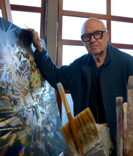 Artist Cliff Kearns in his studio