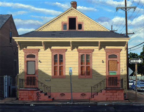 painted portrait of a New Orleans duplex by Michael Ward