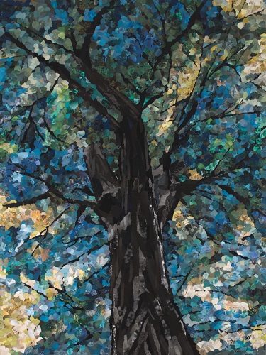 paper collage of a tree by Shara Oliman