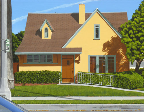 painted portrait of a Pasadena House by Michael Ward