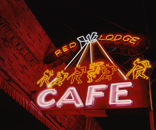 painting of the Red Lodge Cafe sign by James "Kingneon" Gucwa