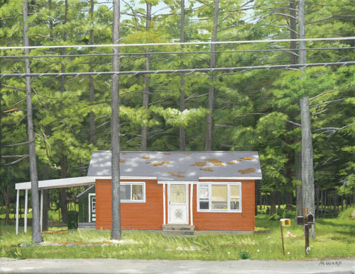 painted portrait of a house in the woods by Michael Ward