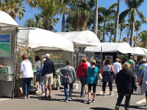 shoppers at Florida outdoor art festival