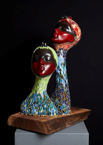 mosaic figurative sculpture by Francine Gourguechon