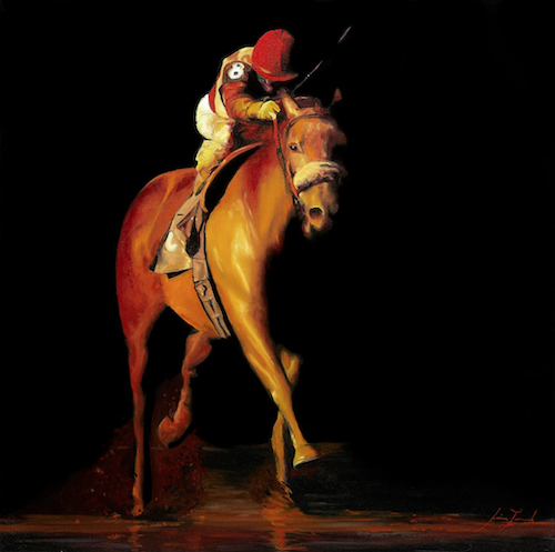 painting of a race horse by Jessica Leonard