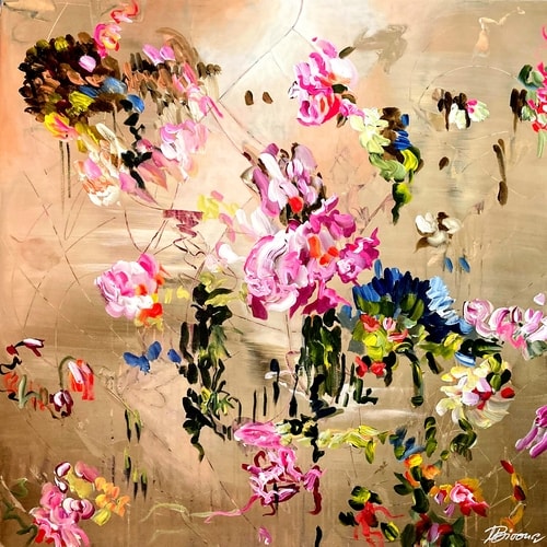 abstract floral painting by Ute Bivona