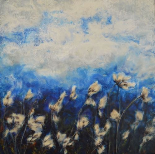 abstract encaustic landscape by Rosemarie Langtry