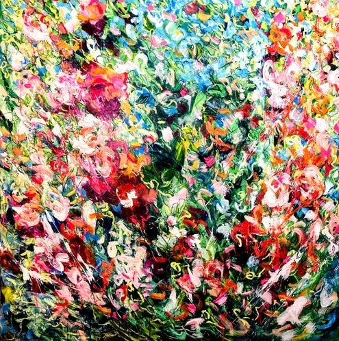 abstract floral painting by Ute Bivona