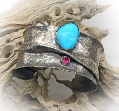 turquoise and silver cuff by Alene Geed