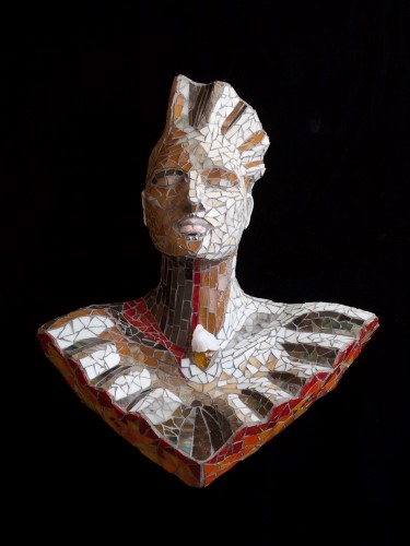 mosaic figurative sculpture by Francine Gourguechon