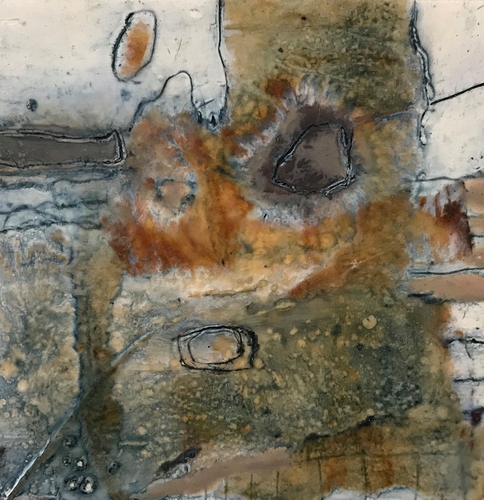 abstract encaustic painting by Rosemarie Langtry
