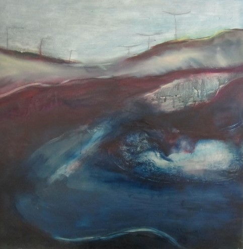 abstract encaustic painting by Rosemarie Langtry