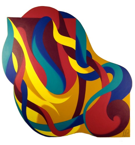 abstract shaped painting by Mark E. Weleski