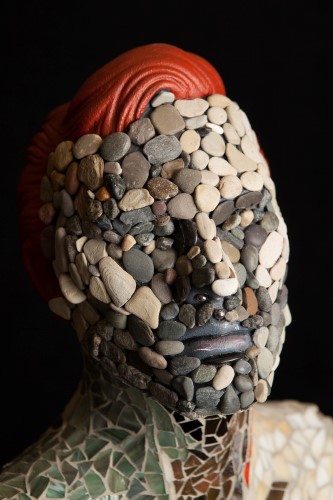 mosaic figurative sculpture by Francine Gourguechon