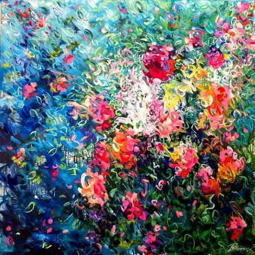 abstract floral painting by Ute Bivona