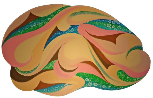 abstract shaped painting by Mark E. Weleski