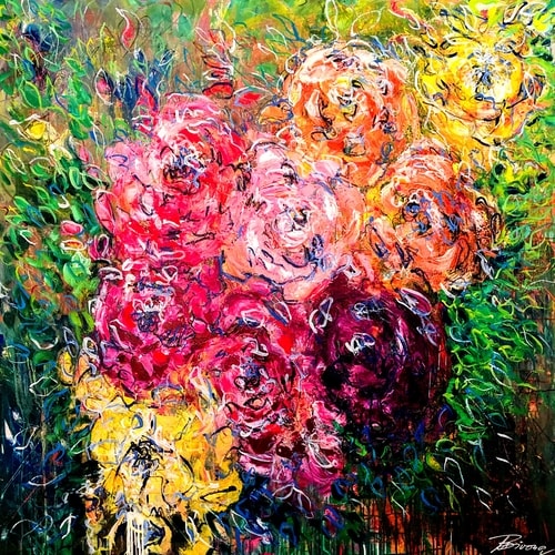 abstract floral painting by Ute Bivona