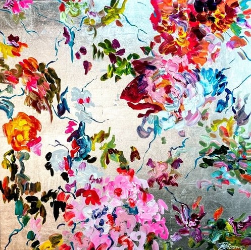 abstract floral painting by Ute Bivona