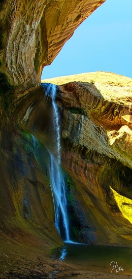 photograph of a desert waterfall by John Philip Stratton