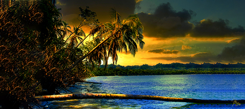 photograph of a sunrise in Belize by John Philip Stratton