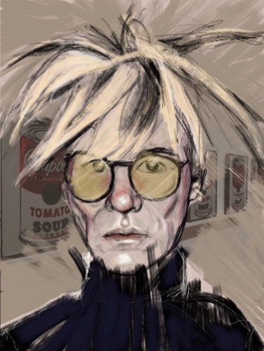 portrait of Andy Warhol by Colin Silverman