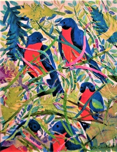 collage with Bluebirds by Beth Rommel