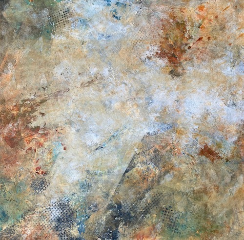 abstract oil and cold wax painting by Doris Vasek