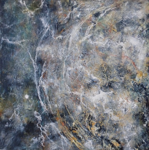 abstract oil and cold wax painting by Doris Vasek