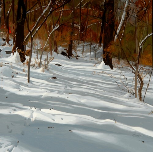 snowy wooded landscape by Helen Vaughn