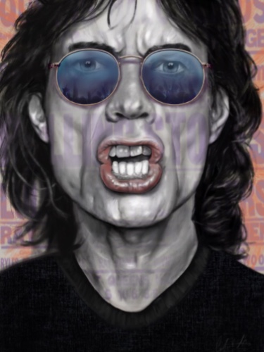 portrait of Mick Jagger by Colin Silverman