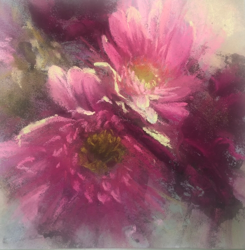 pastel portrait of a posy by Lisa Regopoulos