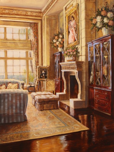 painting of a Charleston interior by Angela Trotta Thomas
